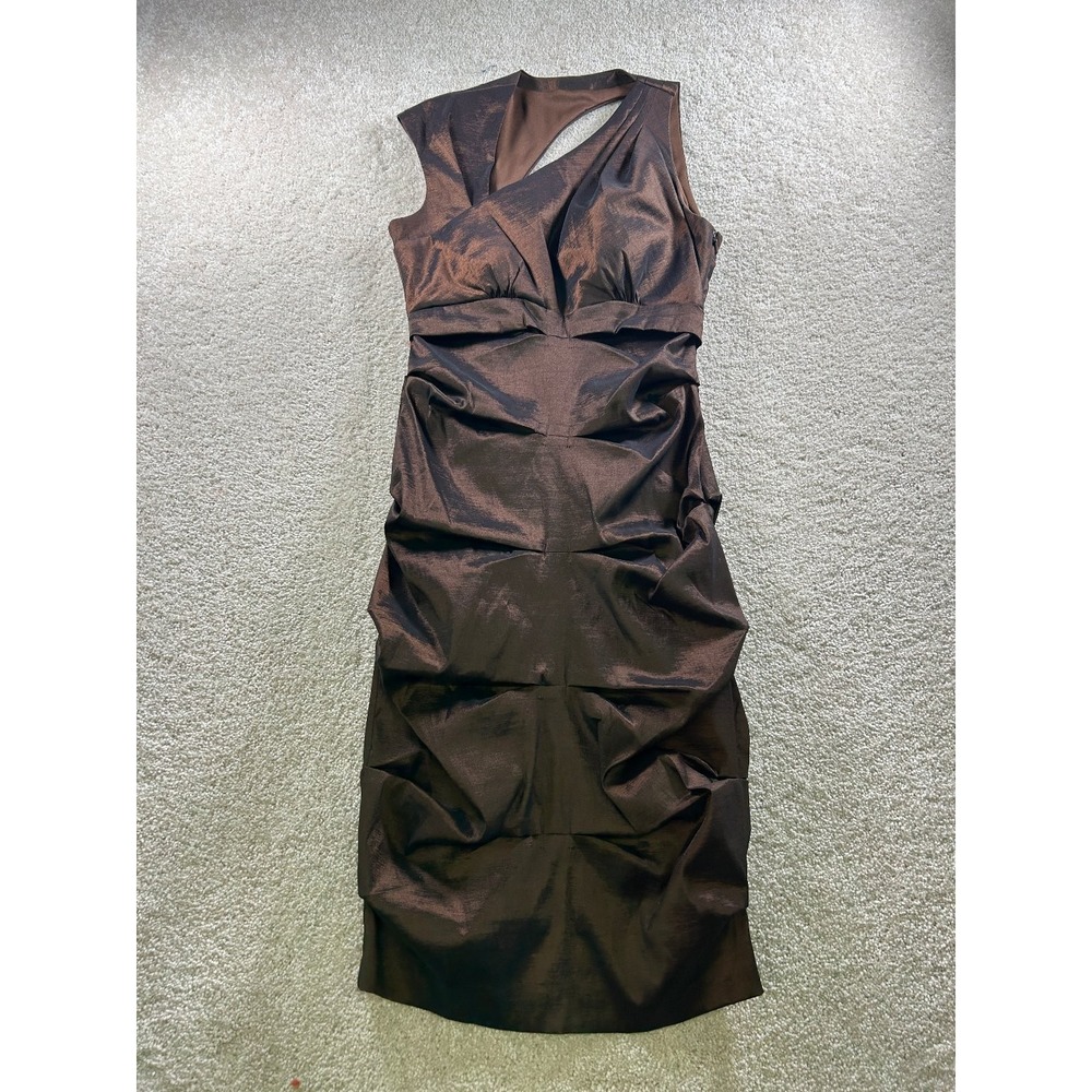 JAX Women's Brown Size 6‎ Sleeveless Cocktail Dress Nylon Spandex